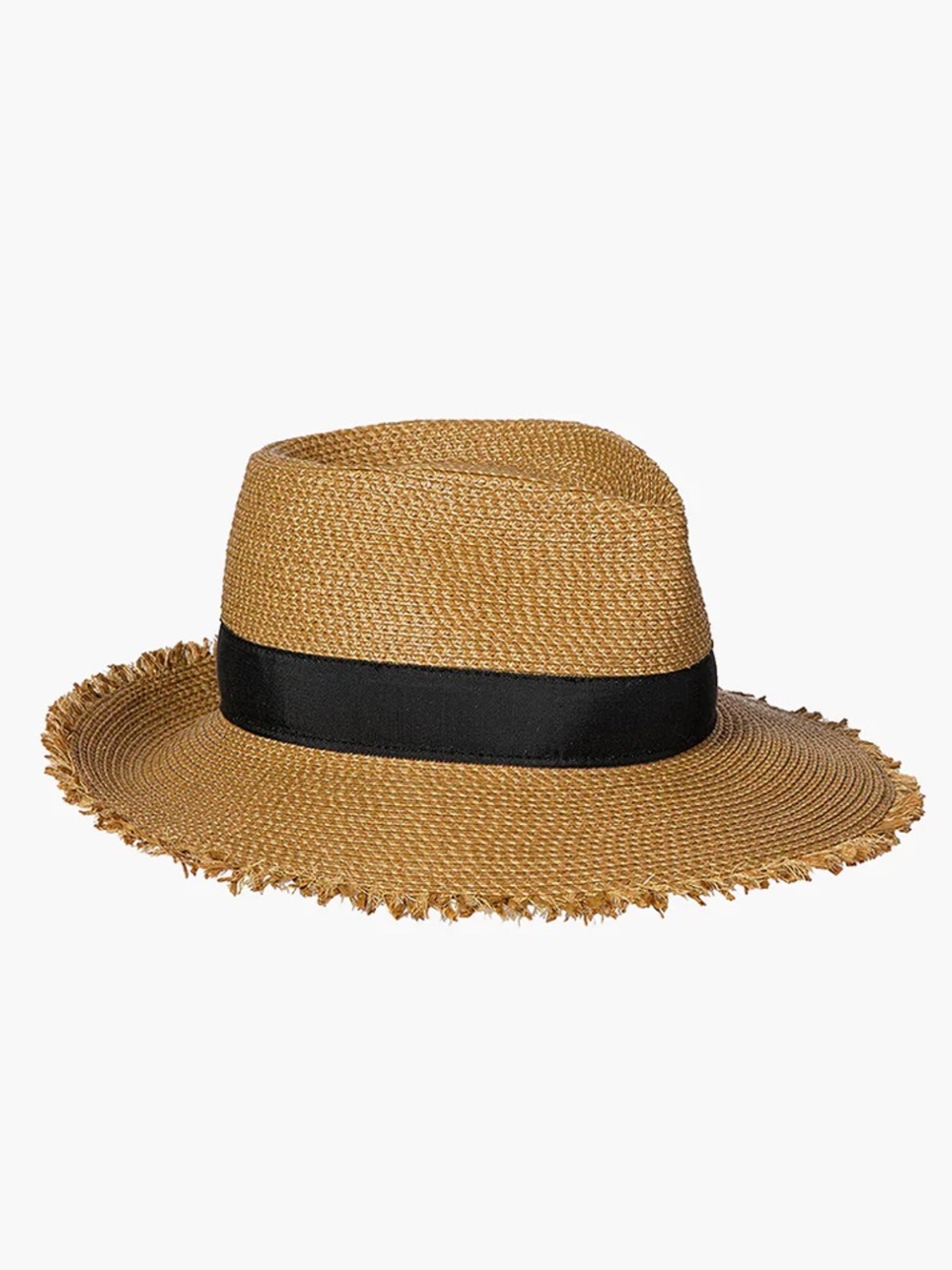 NEW✨NEW✨ Eric Javits Squishee Straw Fedora black ribbon/ subtle “EJ” Logo - Picture 4 of 16